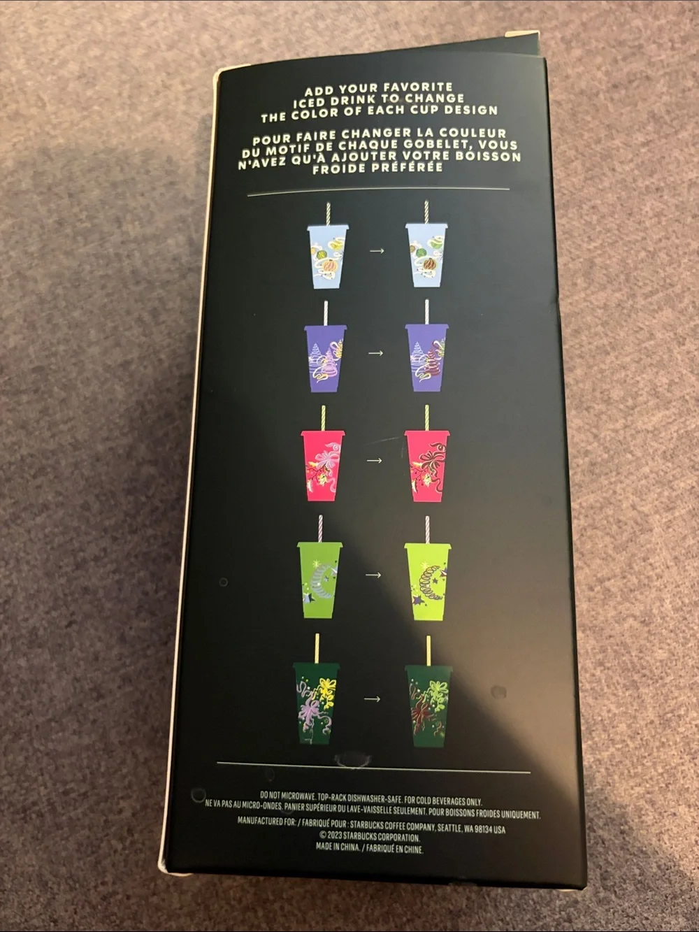 Starbucks Holiday Reusable Cold Cups with Colorful Lids & Straws - Set of 6